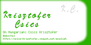 krisztofer csics business card
